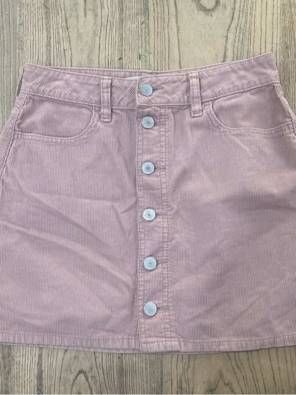 PacSun Pink Corduroy Button-Front Mini Skirt